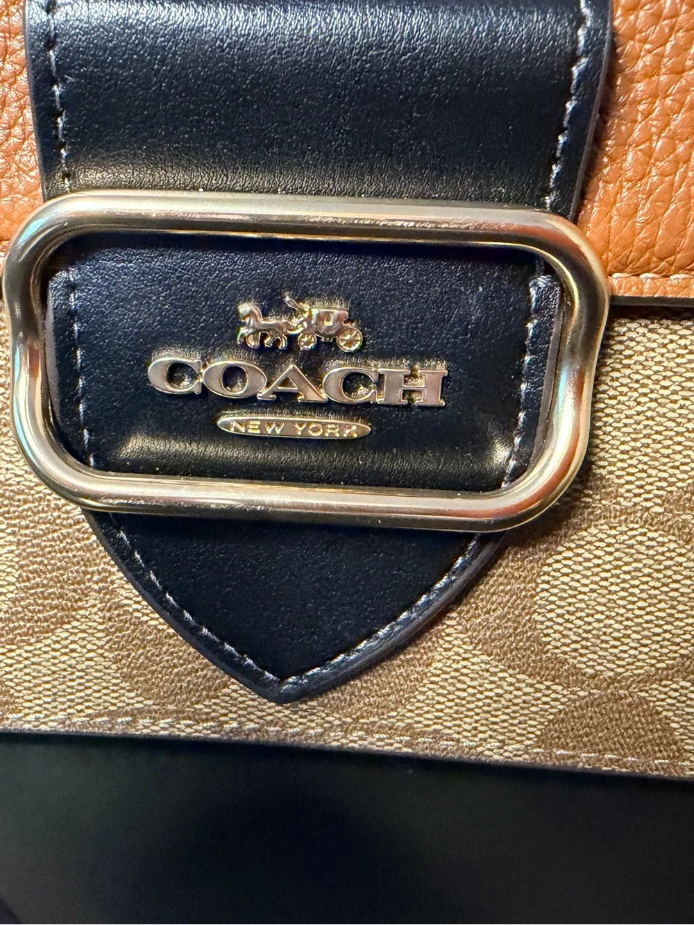 Coach Large Two-Tone Signature Morgan Shoulder or Cross Body Bag